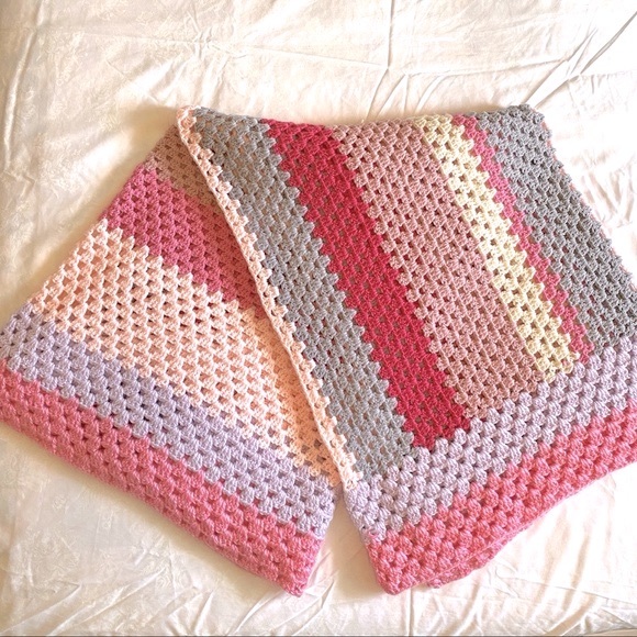 Multi coloured Crochet Blanket - Picture 6 of 12